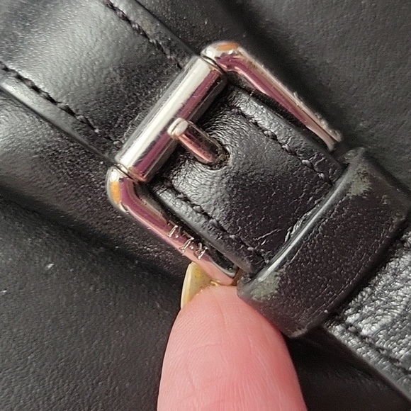 Lauren Ralph Lauren Leather Saddlebag Crossbody Black GUC - Picture 13 of 17